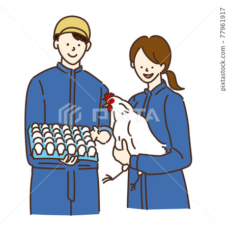 Agricultural girls, livestock girls, poultry farming women, illustrations Agricultural girls, livestock girls, poultry farming women, illustrations 77961917