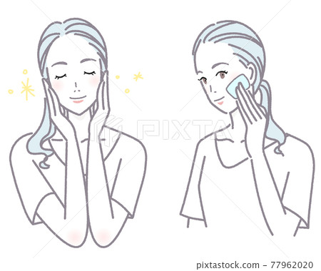 Women doing skin care set - Stock Illustration [77962020] - PIXTA