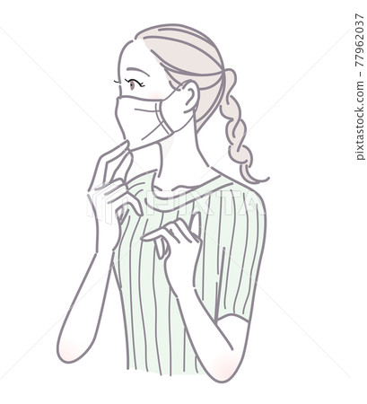 一個戴著口罩的女人 77962037