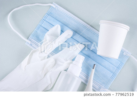 Disposable masks, paper cups, gloves, infection control 77962519