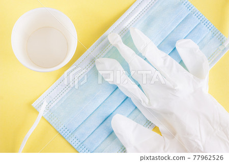 Disposable masks, paper cups, gloves, infection control 77962526