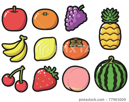 水果套裝：插圖素材什錦水果1 77963009