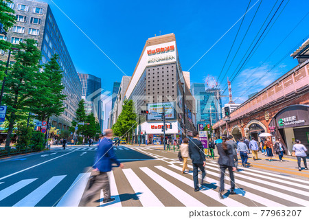 可以欣賞有樂町站景色的日本東京城市景觀 77963207