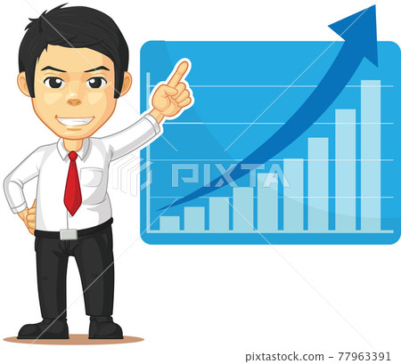 Office Employee Increasing Graph Presentation Chart Cartoon Vector Office Employee Increasing Graph Presentation Chart Cartoon Vector 77963391