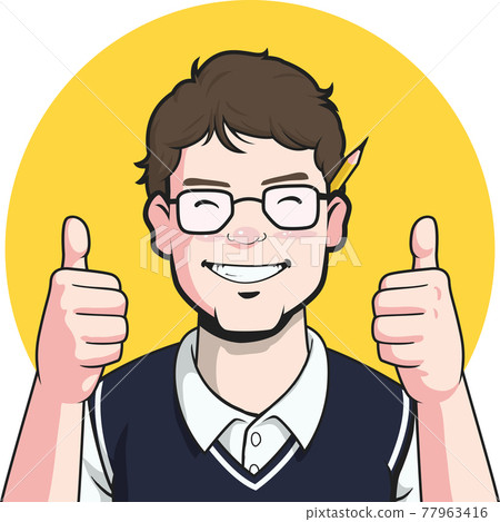 Nerd Blogger Thumbs Up Cartoon Writer Author Mascot Journalist Vector Nerd Blogger Thumbs Up Cartoon Writer Author Mascot Journalist Vector 77963416