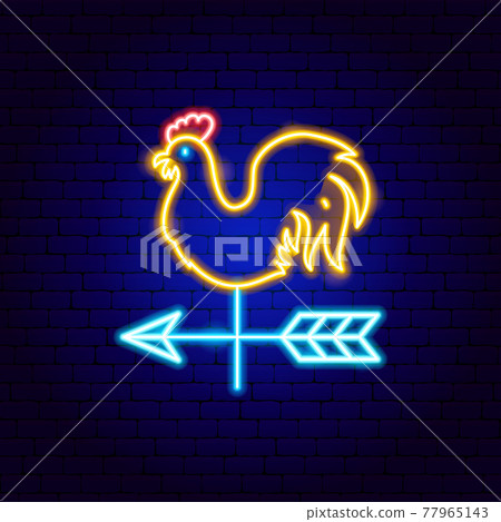 Rooster Weathervane Neon Sign 77965143