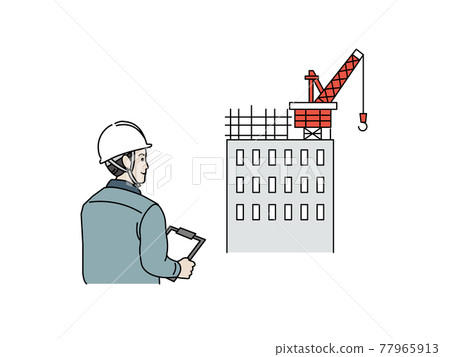 Site director architect male under construction Illustration material 77965913