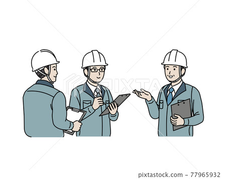 培訓會現場總監建築師製造業男性插畫素材 77965932