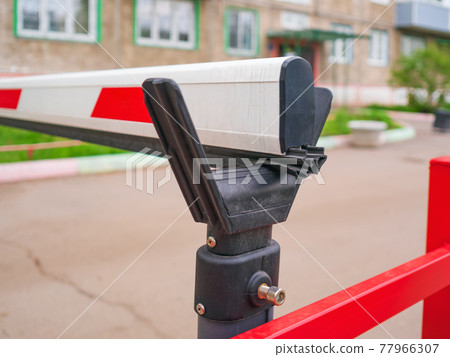 Parking barrier gate. Automatic security system. Concept access. 77966307