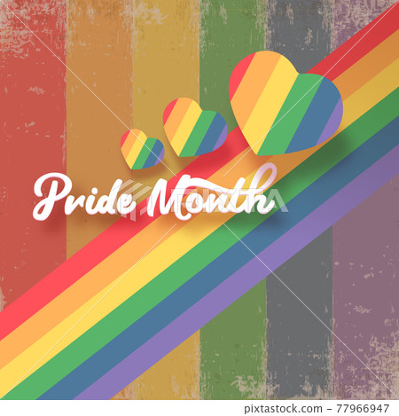 Happy pride month banner with heart and pride... - Stock Illustration ...