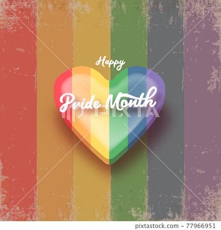 Happy pride month banner with heart and pride... - Stock Illustration ...