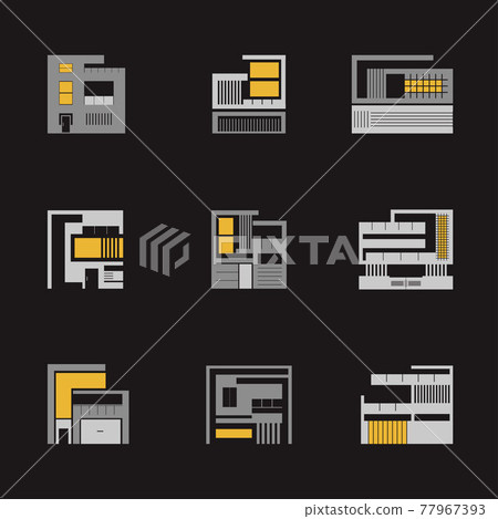 Modern minimal home icon bundle 77967393