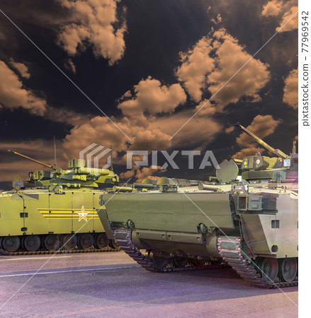 Russian modern weapons at night against the sky, Russia Russian modern weapons at night against the sky, Russia 77969542