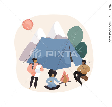 Summer camp for kids abstract concept vector illustration. Summer camp for kids abstract concept vector illustration. 77969787