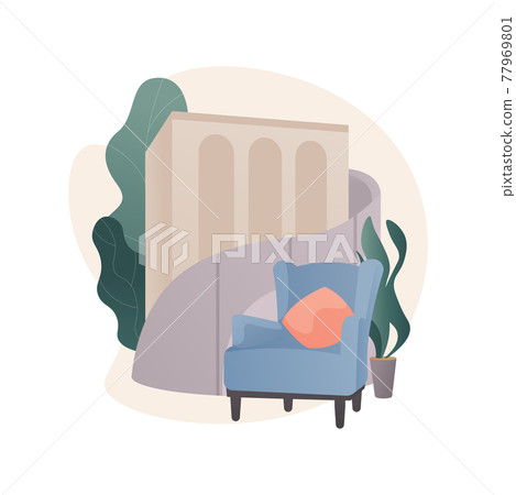 Design hotel abstract concept vector illustration. 77969801