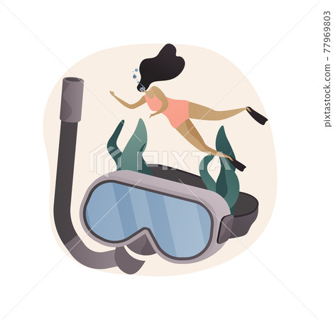 Snorkeling abstract concept vector illustration. 77969803