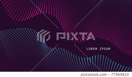 Vector background with color abstract wave dots - Stock Illustration ...