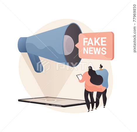 Fake news abstract concept vector illustration. - Stock Illustration ...