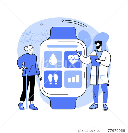 Smartwatch health care abstract concept vector illustration. 77970066