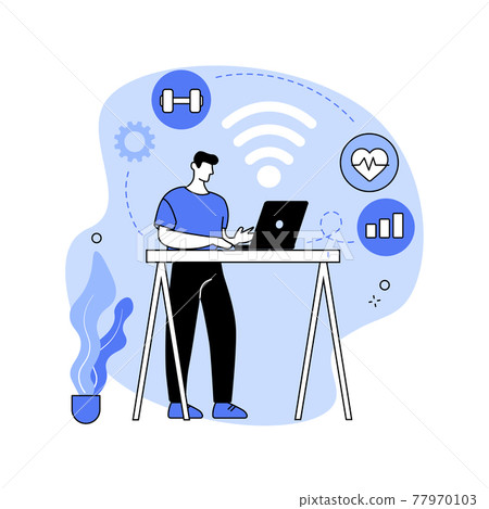 Health-focused IOT desks abstract concept vector illustration. 77970103