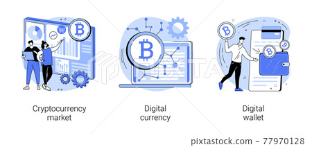 Digital money abstract concept vector illustrations. 77970128