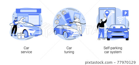 Automobile service abstract concept vector illustrations. 77970129