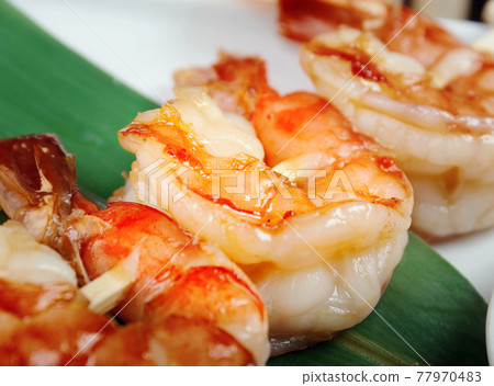 Japanese skewered royal prawn Japanese skewered royal prawn 77970483