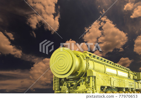 Russian modern weapons at night against the sky, Russia Russian modern weapons at night against the sky, Russia 77970653