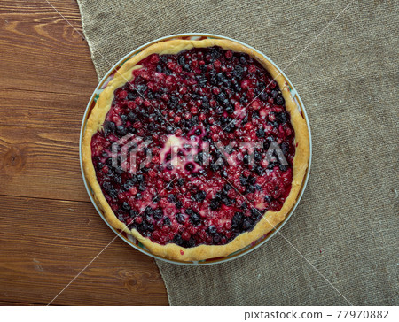 blueberries and cowberry tart. 77970882