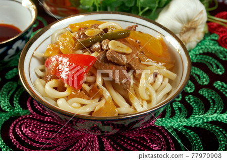 oriental uzbek soup lagman  - Uzbek cuisine 77970908