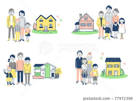 Family and house 4 pairs set Family and house 4 pairs set 77972306