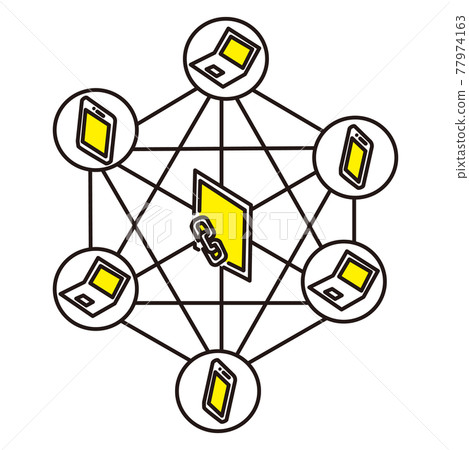 Isometric diagram of blockchain, etc. Work ver Isometric diagram of blockchain, etc. Work ver 77974163