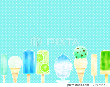 Blue ice cream illustration background 77974549