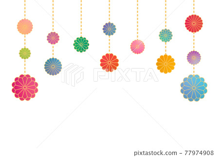 掛菊花明信片插畫 77974908
