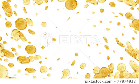 Golden coins explosion. Casino jackpot or win concept. 77974938