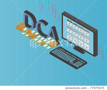 DCA or dollar-cost averaging in which an... - Stock Illustration ...