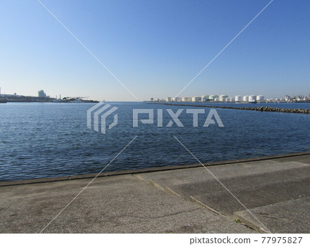 Scenery of port town Scenery of port town 77975827