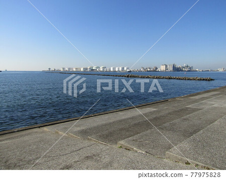 Scenery of port town Scenery of port town 77975828