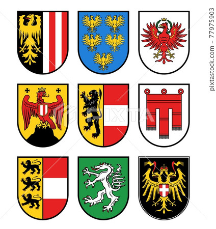 Austrian states heraldry, regions coat of arms Austrian states heraldry, regions coat of arms 77975903