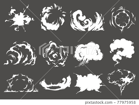Bomb explosion, energy burst cartoon clouds Bomb explosion, energy burst cartoon clouds 77975958