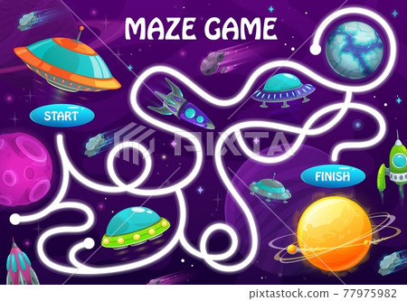 Labyrinth maze game space planets and shuttles 77975982