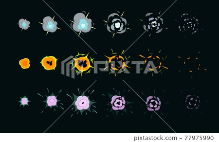 Explosion animation, band, puff and boom effects 77975990