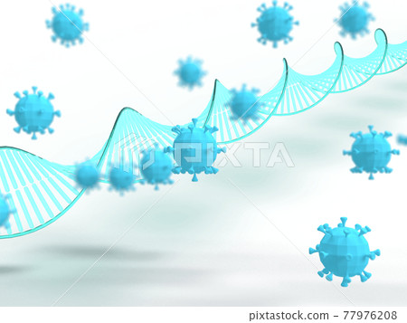 Image cut of floating viruses and genes - Stock Illustration [77976208 ...