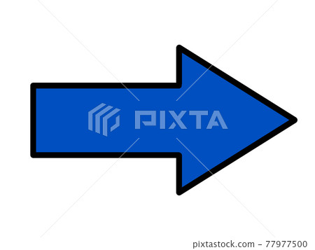 藍色箭頭插圖素材右 藍色箭頭插圖素材右 77977500