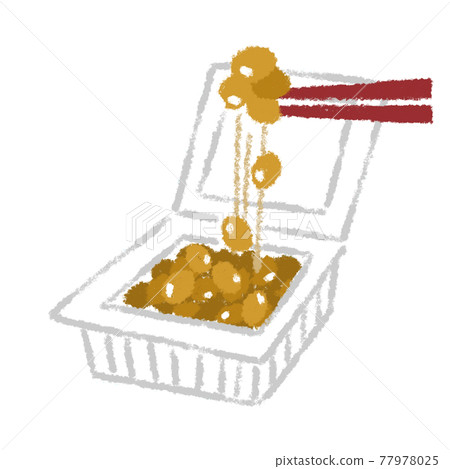 Natto oil pastel hand-drawn material illustration 77978025