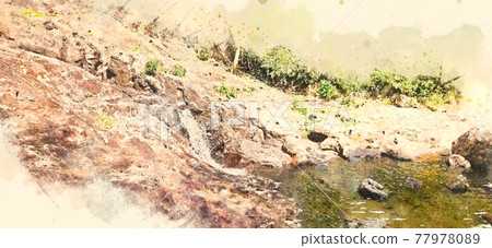 watercolor, landscape, snow 77978089