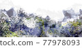 watercolor, mountain, landscape 77978093