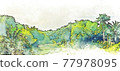 watercolor, mountain, landscape 77978095