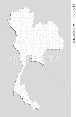 Thailand country map made white pieces puzzle Thailand country map made white pieces puzzle 77979011