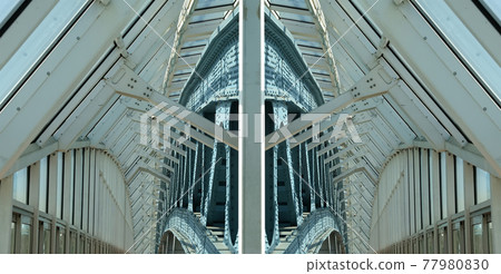 Arch structures of Bogdan Khmelnitsky (Kievsky) Pedestrian Bridge (2001). Moscow; Russia 77980830